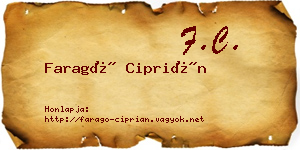 Faragó Ciprián névjegykártya