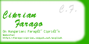 ciprian farago business card
